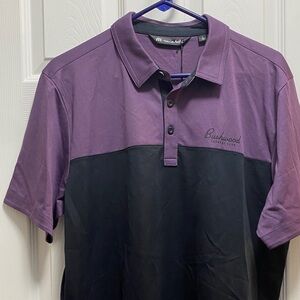 Travis Mathew Men's Polo in Deep Purple and Black